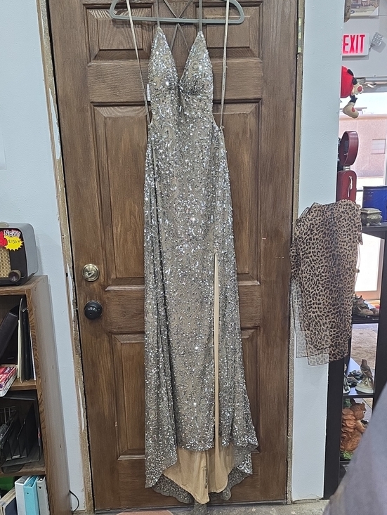 Scala Dresses & Skirts - Scala Sequined Dress in Champagne and Silver